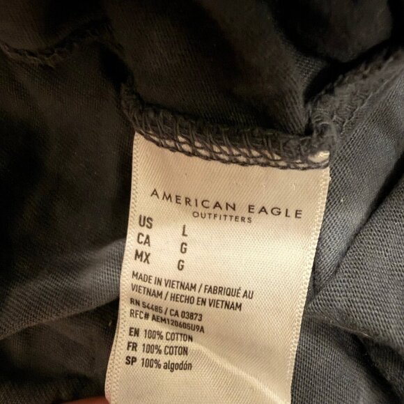 American Eagle Black Tie-Dye Tee – Size L | Super Soft Cotton Unisex Streetwear - Picture 9 of 9
